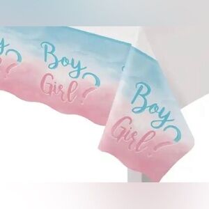 "Boy or Girl?" Gender Reveal Plastic Tablecloth